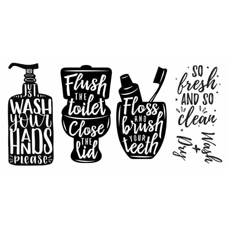 RMK4613SCS Wash Your Hands Soap Quotes Peel And Stick Wall Decals
