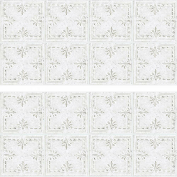 RMK4651GM White Tin Tile Backsplash Peel And Stick Giant Wall Decals