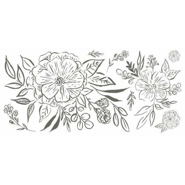 RMK5108GM Beth Schneider Floral Sketch Peel And Stick Giant Wall Decals
