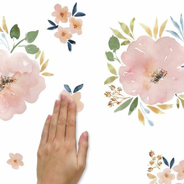 Rmk5109scs Beth Schneider Sweet Blooms Watercolor Peel And Stick Wall Decals 2
