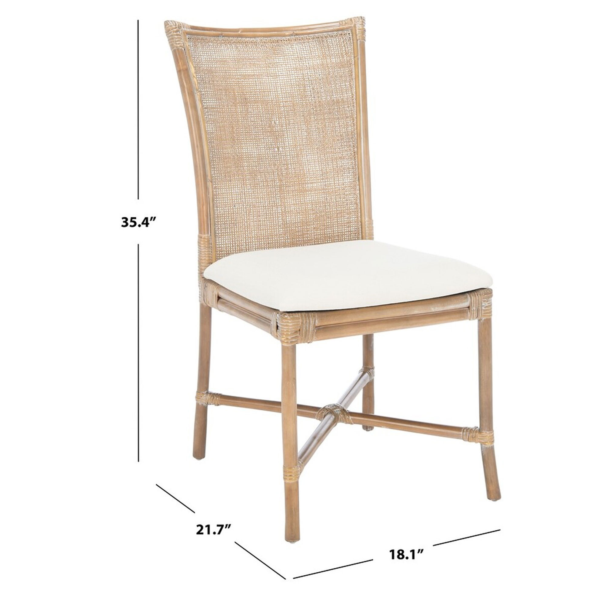 Chiara Rattan Accent Chair with Cushion and White Wash frame by ...