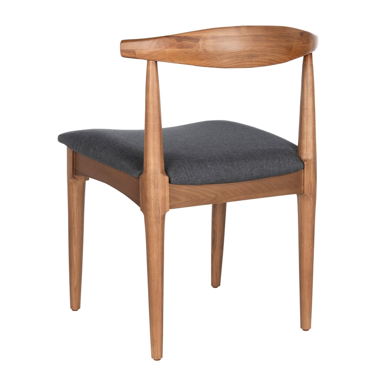 Lionel Retro Dining Chair 2-Set in Walnut/Dark Grey Cushion by Safavieh