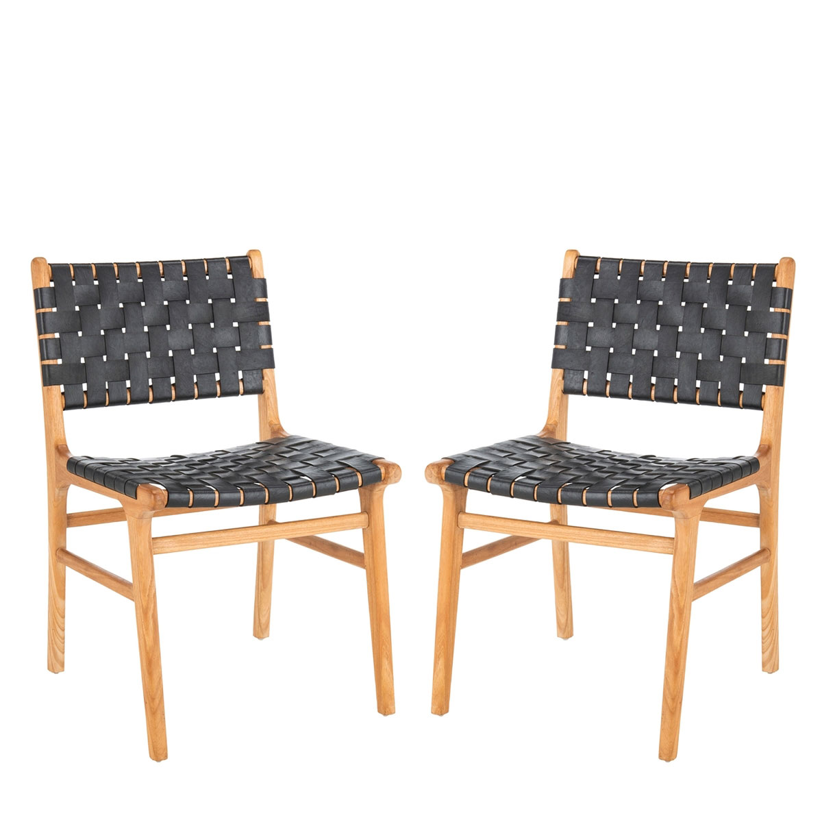 Taika Woven Leather Dining Chair 2Set