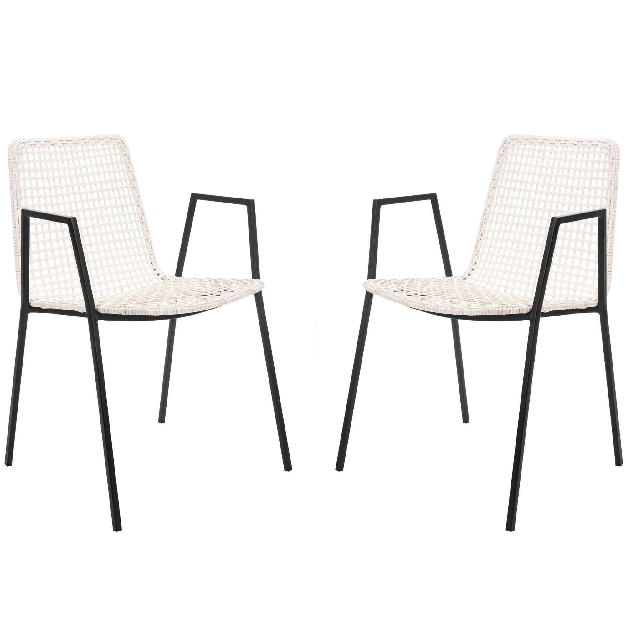 Wynona Leather Woven Dining Chair 2Set