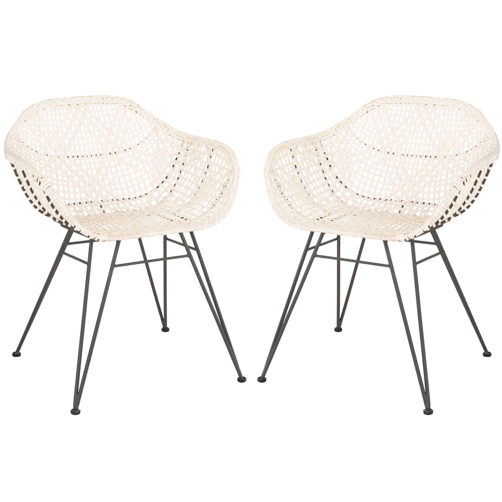 Jadis Leather Woven Dining Chair 2Set