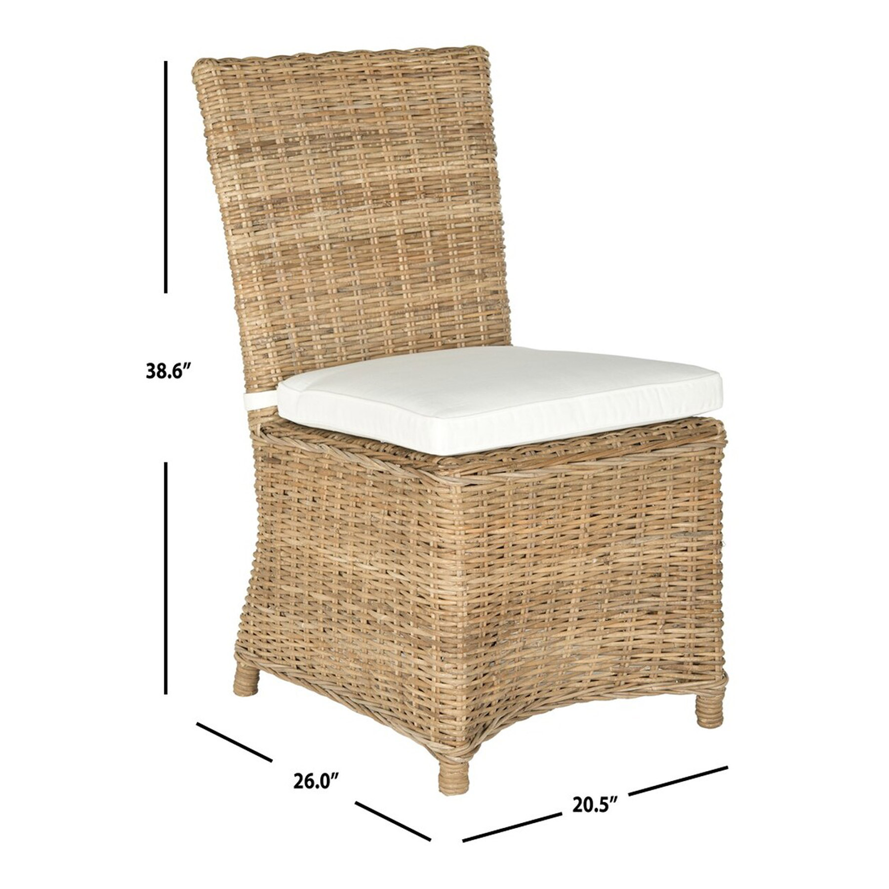 Sebesi 17''h Rattan Side Chair 2Set in Natural by Safavieh