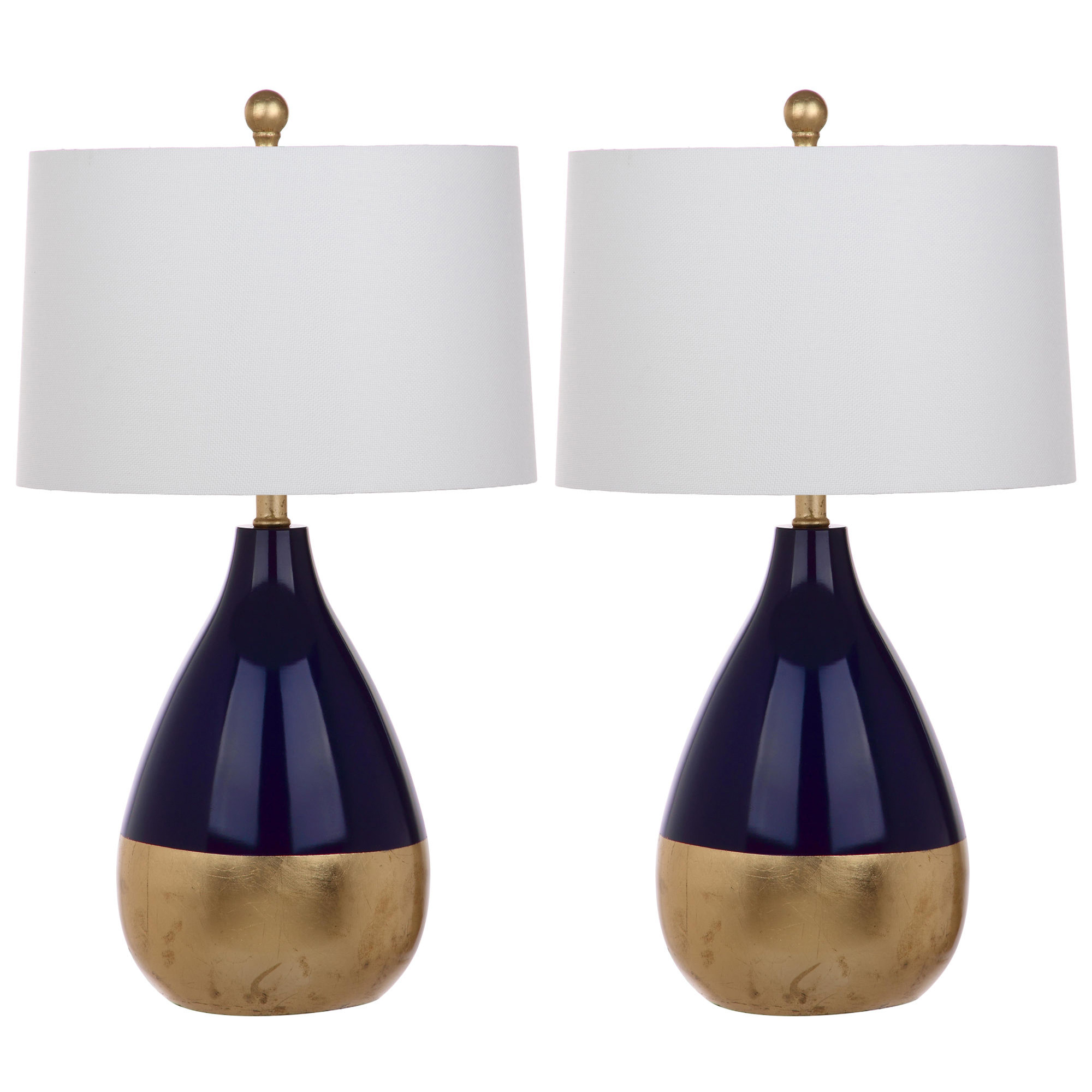 Kingship 24-Inch H Navy And Gold Table Lamp in Navy/Gold by Safavieh