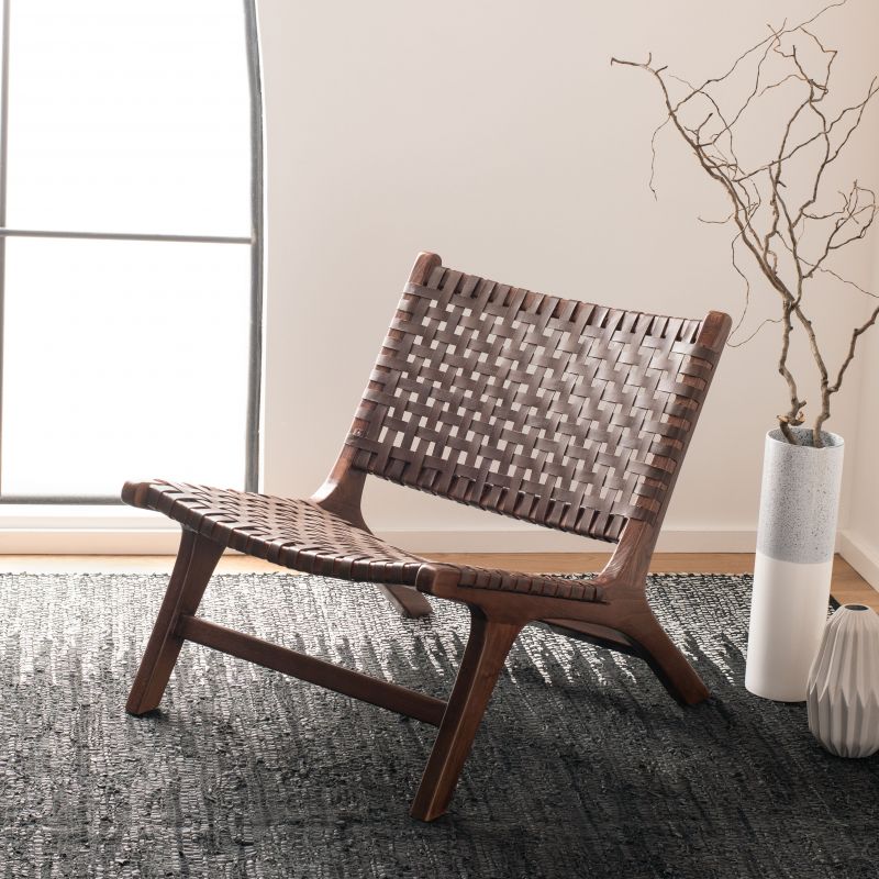 ACH1002C Luna Leather Woven Accent Chair