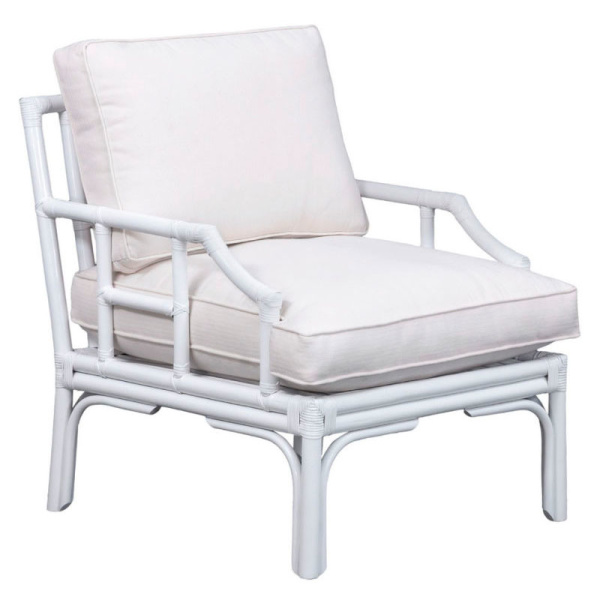 Kazumi Accent Chair W/ Cushion in White by Safavieh