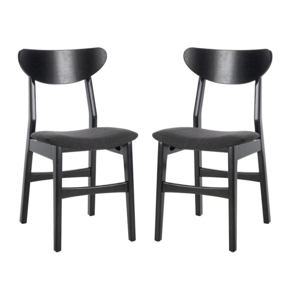 Lucca Retro Dining Chair 2Set in Black by Safavieh