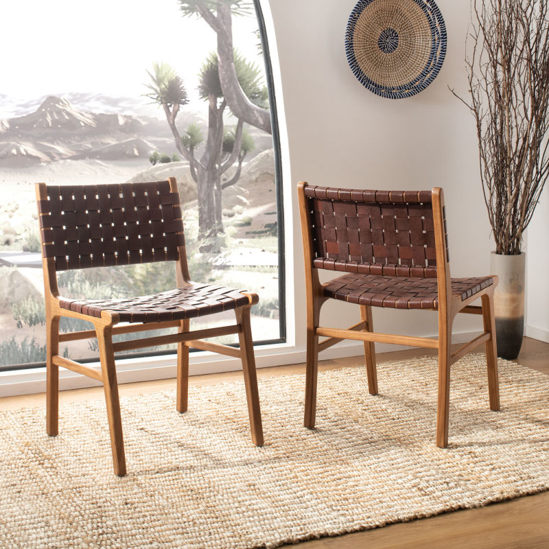 DCH4000A-SET2 Taika Woven Leather Dining Chair (Set of 2)