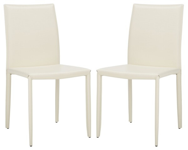 FOX2009P-SET2 Karna White Croc Bonded Leather Dining Chair (Set of 2)