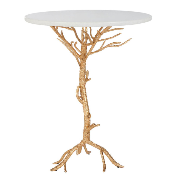 FOX2512A Carolyn Rooted Gold Accent Table