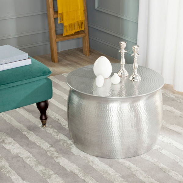 FOX5516A Aztec Hammered Metal Table Stool