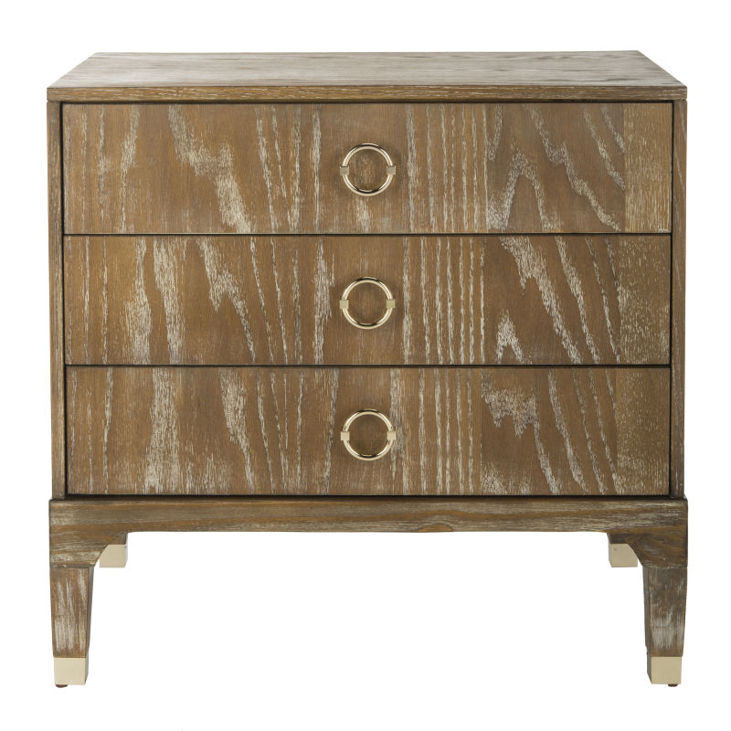FOX6232D Lorna 3 Drawer Contemporary Night Stand