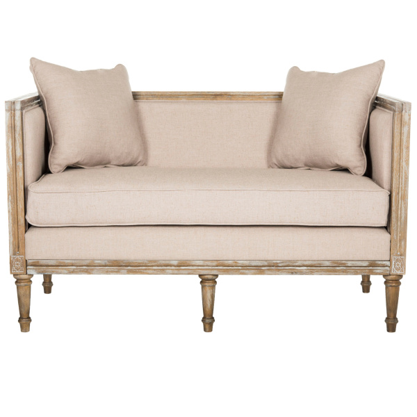 FOX6237B Leandra Linen French Country Settee