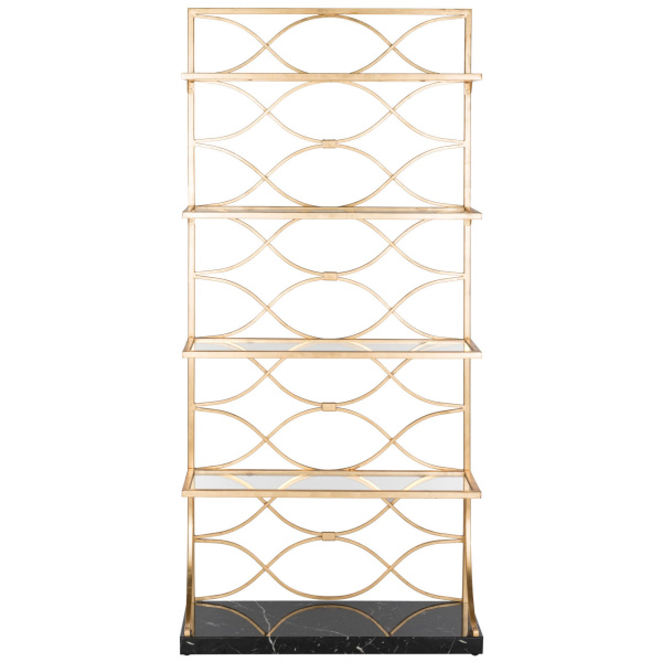 FOX6299A Spano 4 Glass Tier Marble Base Etagere