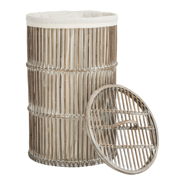 HAC6502A Libby Rattan Storage Hamper With Liner White