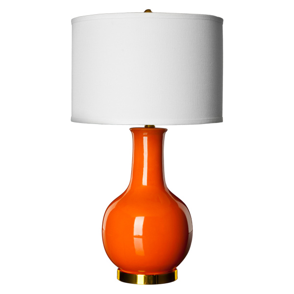 LIT4024B Orange 27.5-Inch H Ceramic Paris Lamp