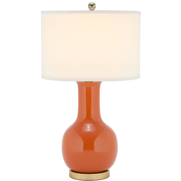 LIT4024B Orange 27.5-Inch H Ceramic Paris Lamp