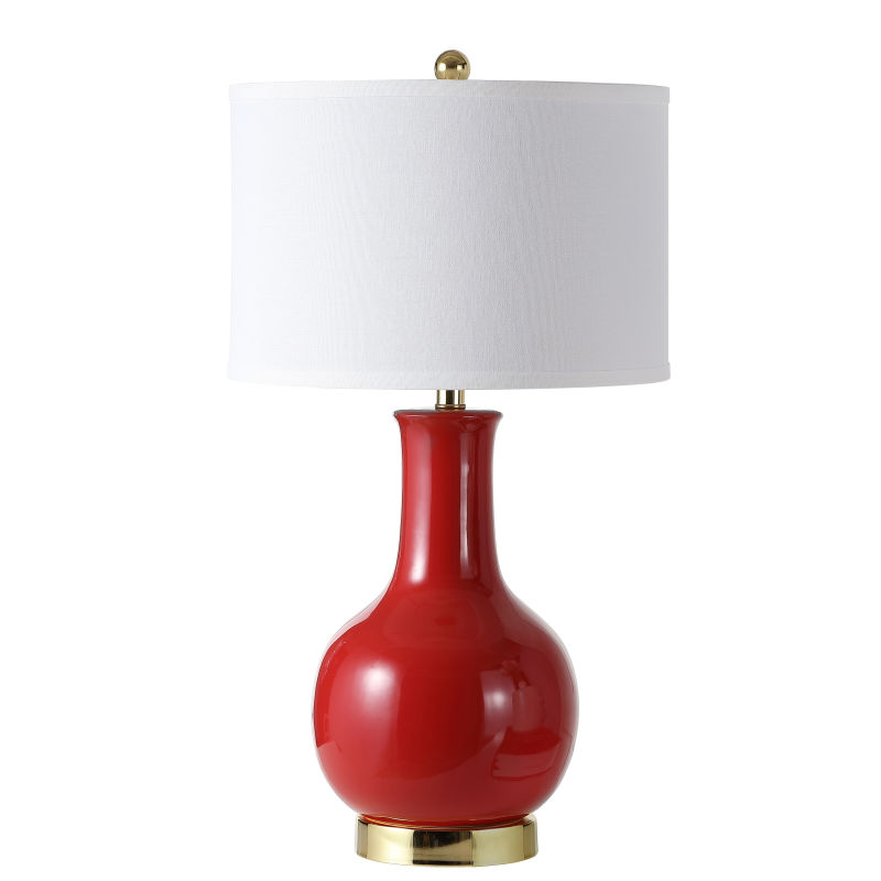 LIT4024C Red 27.5-Inch H Ceramic Paris Lamp