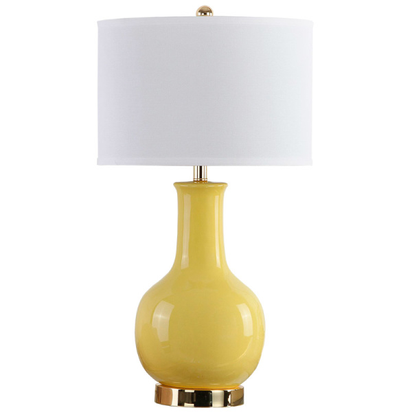 LIT4024D Yellow 27.5-Inch H Ceramic Paris Lamp