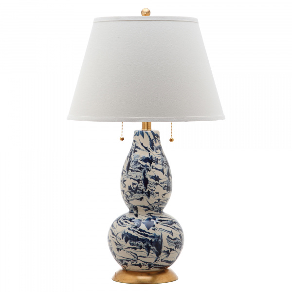 LITS4159A Color Swirls  28-Inch H Glass Table Lamp
