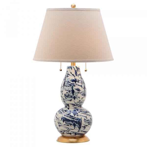 LITS4159A Color Swirls  28-Inch H Glass Table Lamp