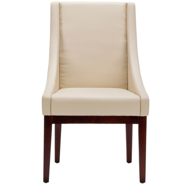 MCR4500A Crème Leather Sloping Armchair