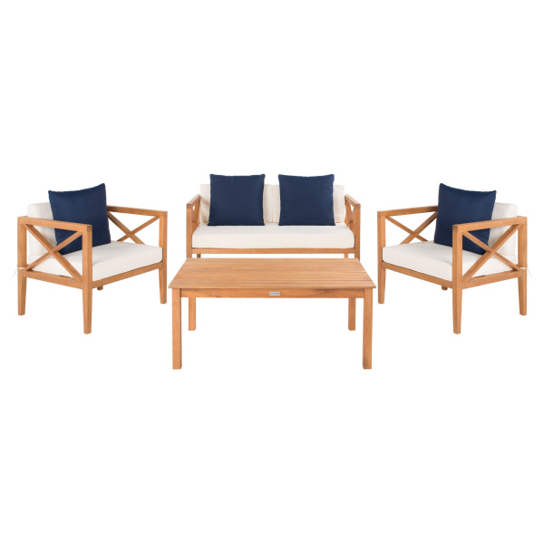 PAT7031A Nunzio 4 Pc Outdoor Set With Accent Pillows