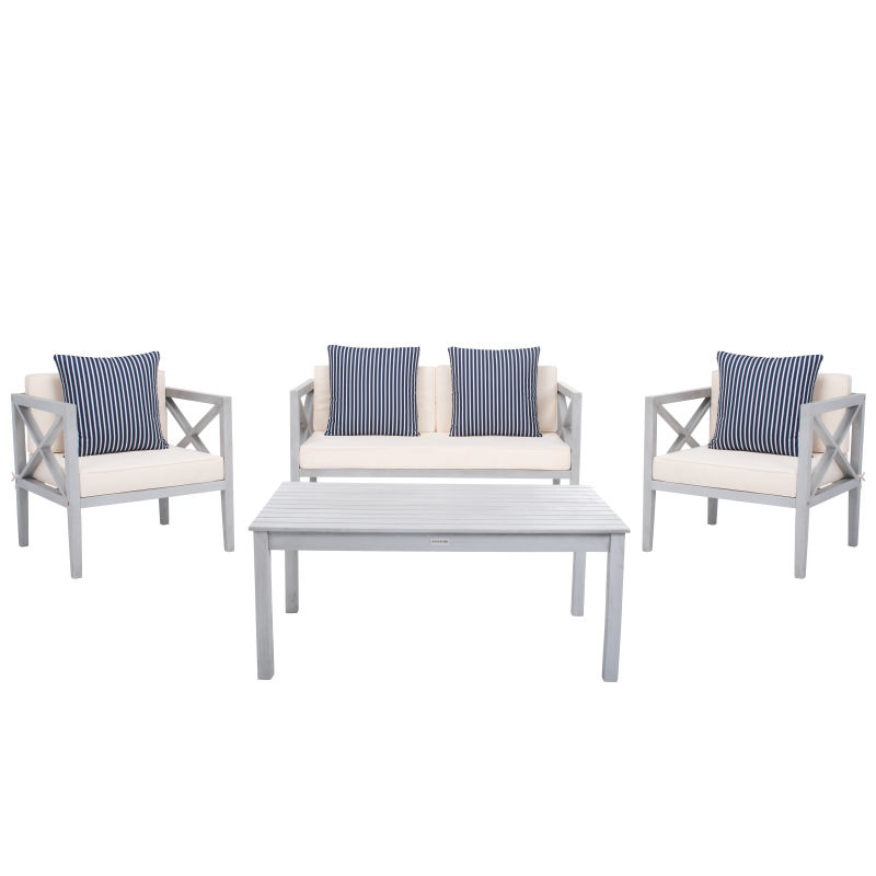 PAT7031H Nunzio 4 Pc Outdoor Set With Accent Pillows