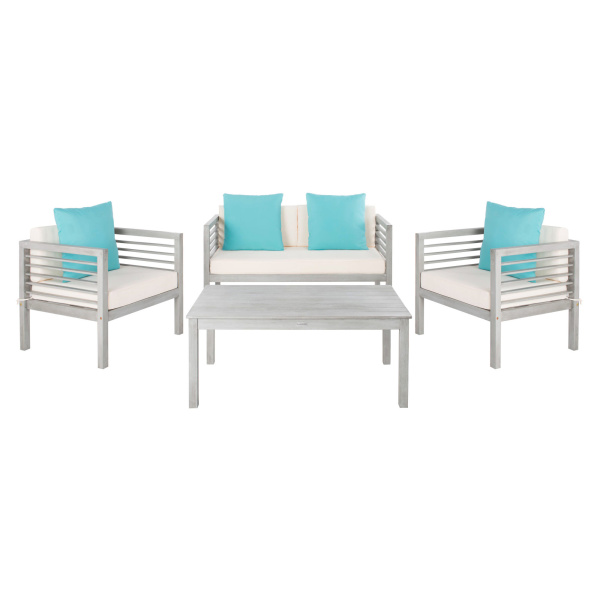 PAT7033B Alda 4 Pc Outdoor Set With Accent Pillows