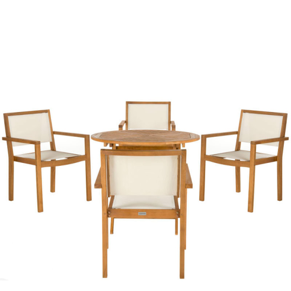 PAT7041A Chante 35.4-Inch Dia Round Table 5 Piece Dining Set
