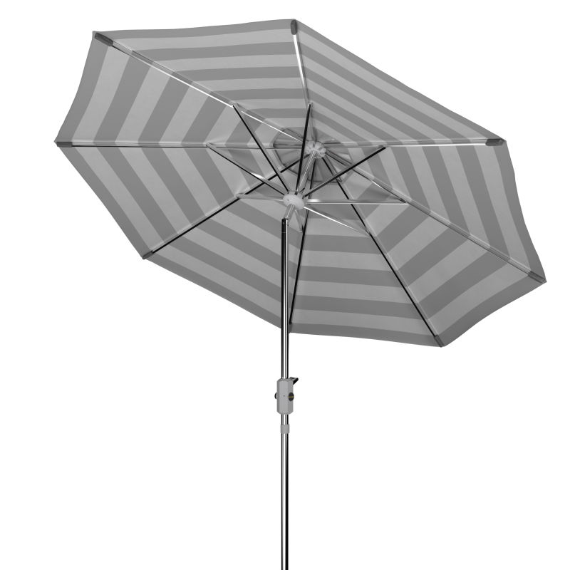 PAT8004G Uv Resistant Iris Fashion Line 9ft Auto Tilt Umbrella Grey/White