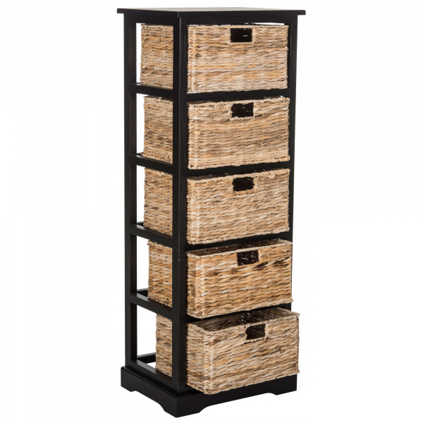 AMH5739A Vedette 5 Wicker Basket Storage Tower