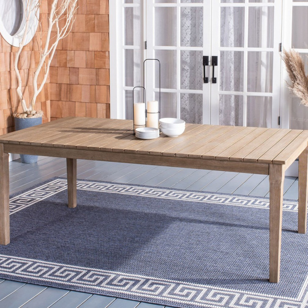 Safavieh Cpt1017a Dominica Wooden Outdoor Dining Table Natural 4