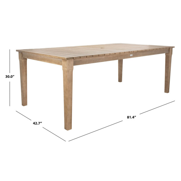 Safavieh Cpt1017a Dominica Wooden Outdoor Dining Table Natural 7