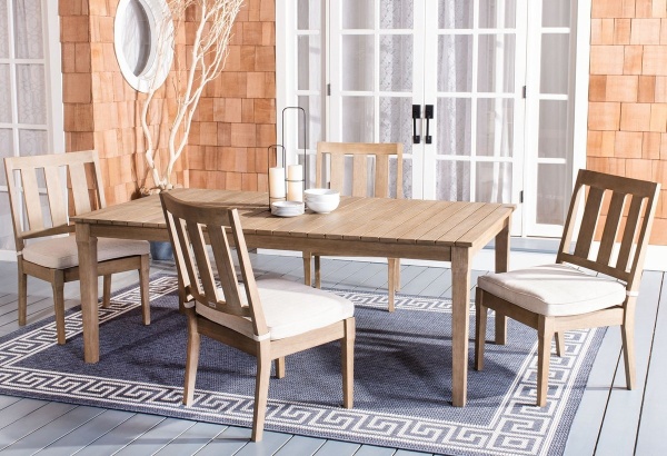Safavieh Cpt1017a Dominica Wooden Outdoor Dining Table Natural 9