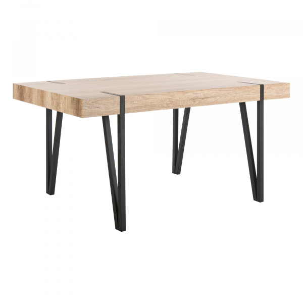 DTB7000A Alyssa Rustic Midcentury Wood Top Dining Table