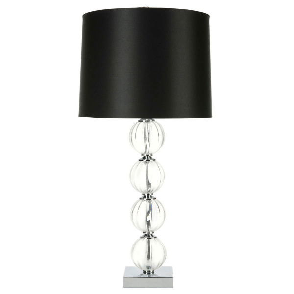 LITS4006A Amanda 31-Inch H Black Crystal Glass Globe Lamp