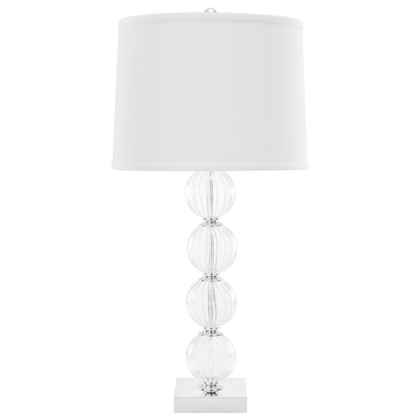 LITS4006C Amanda 31-Inch H White Crystal Glass Globe Lamp