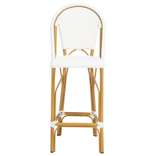 Safavieh Pat4008c Ford Indoor Outdoor French Bistro Bar Stool White 12