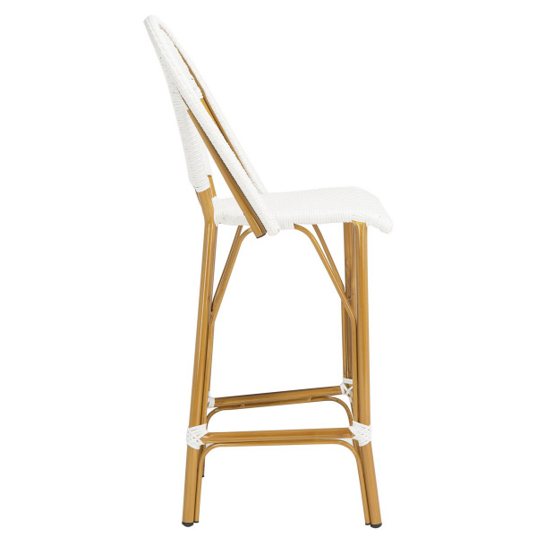 Safavieh Pat4008c Ford Indoor Outdoor French Bistro Bar Stool White 8