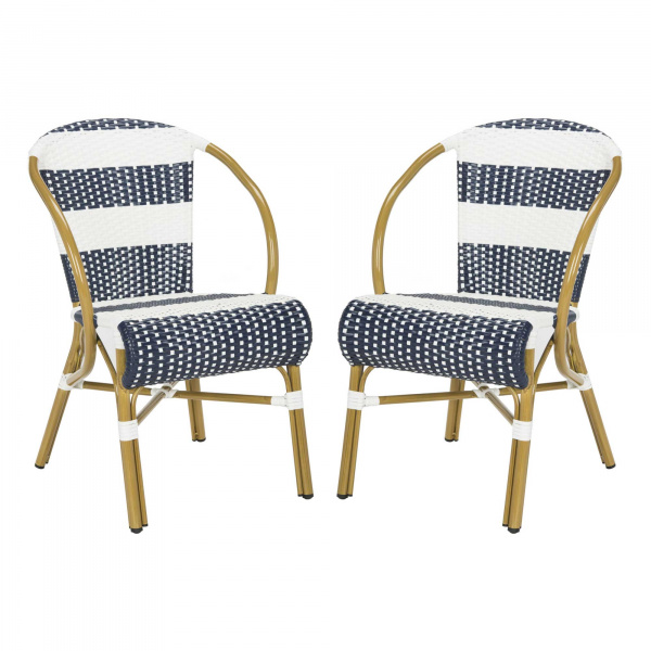 PAT4009A-SET2 Sarita Striped French Bistro Side Chair (Set of 2)