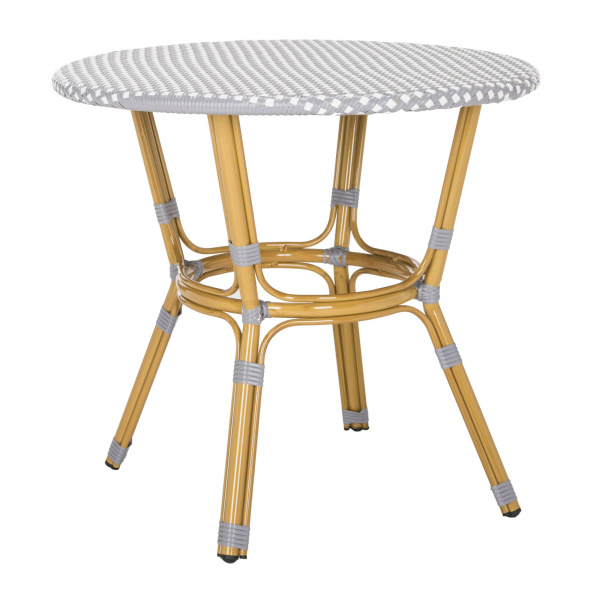 Safavieh PAT4011A Outdoor Collection Kylie Navy and White Rattan Bistro Table 