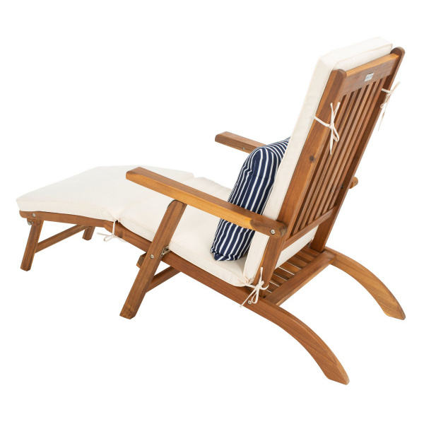 Safavieh Pat7015e Palmdale Lounge Chair Natural Beige Navy White 2