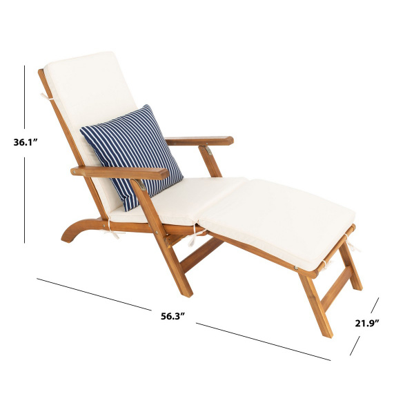 Safavieh Pat7015e Palmdale Lounge Chair Natural Beige Navy White 4