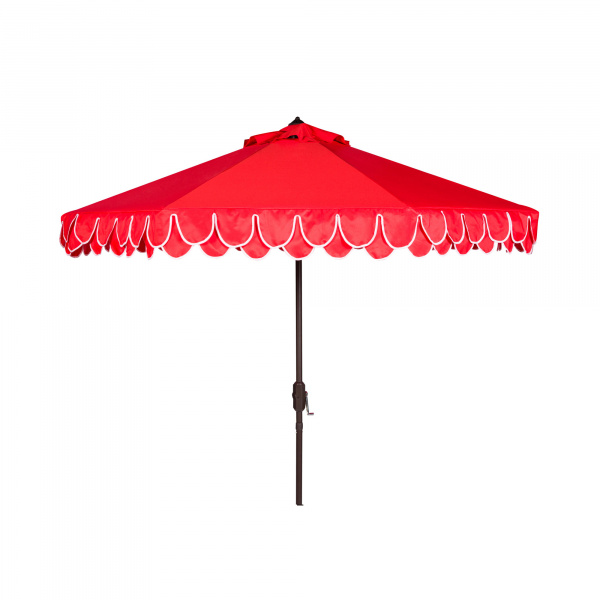 PAT8006D Elegant Valance 9ft Auto Tilt Umbrella Red/White