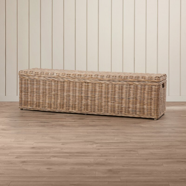 SEA7017A Caius Wicker Bench With Storage