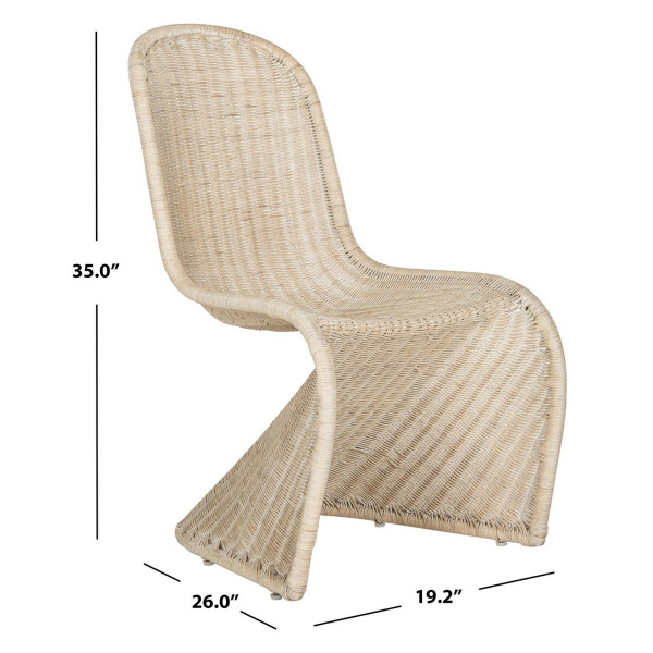 Safavieh Sea8009a Set2 Tana Wicker Side Chair Grey 2